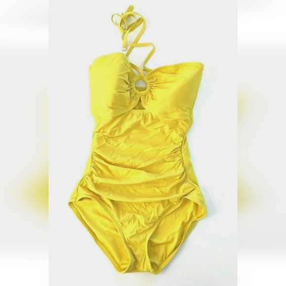 kate spade Swim Kate Spade Bandeau Onepiece Swimsuit Lemon Cake Womens Medium Poshmark